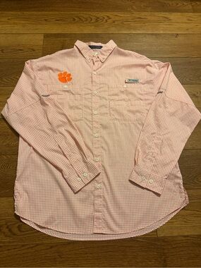 Clemson Columbia PFG Omnishade Men's Long-Sleeve Super Tamiami  Button Up Vented